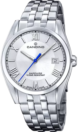 CANDINO  Мужские швейцарские часы, кварцевый механизм, сталь, 40 мм