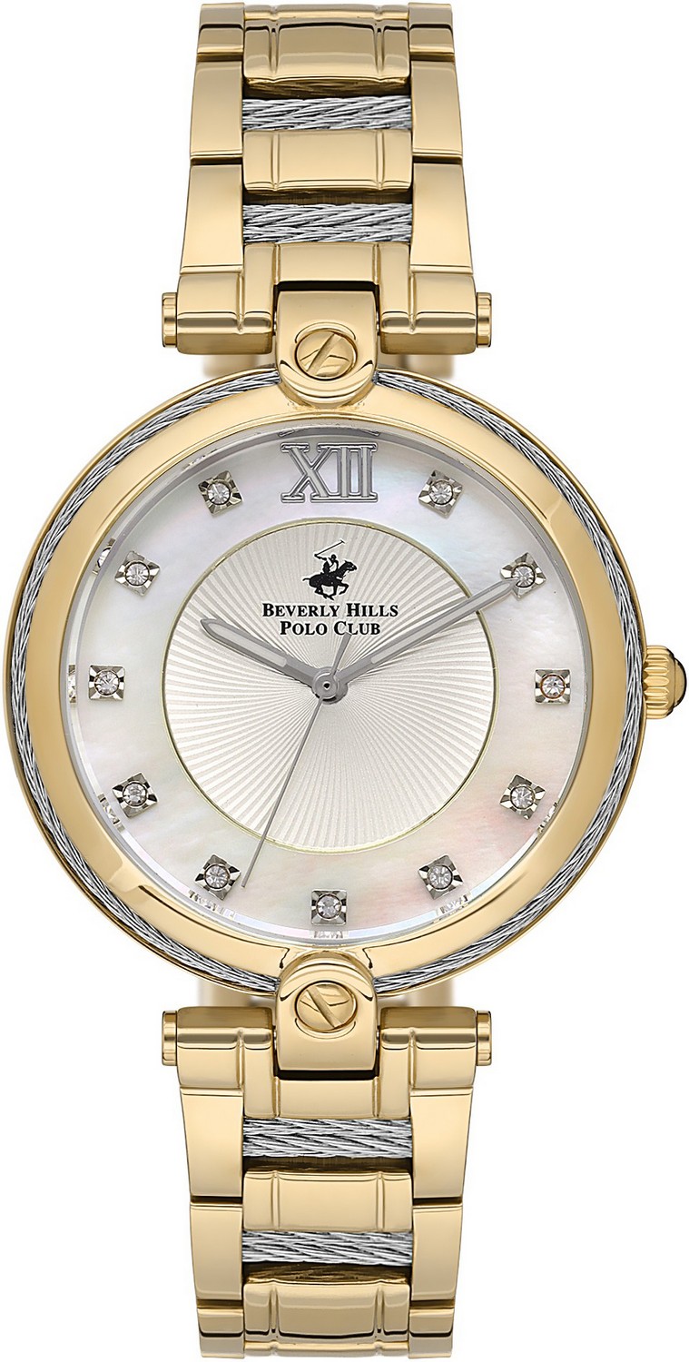 BEVERLY HILLS POLO CLUB  Женские часы, кварцевый механизм, сталь с покрытием, 34 мм