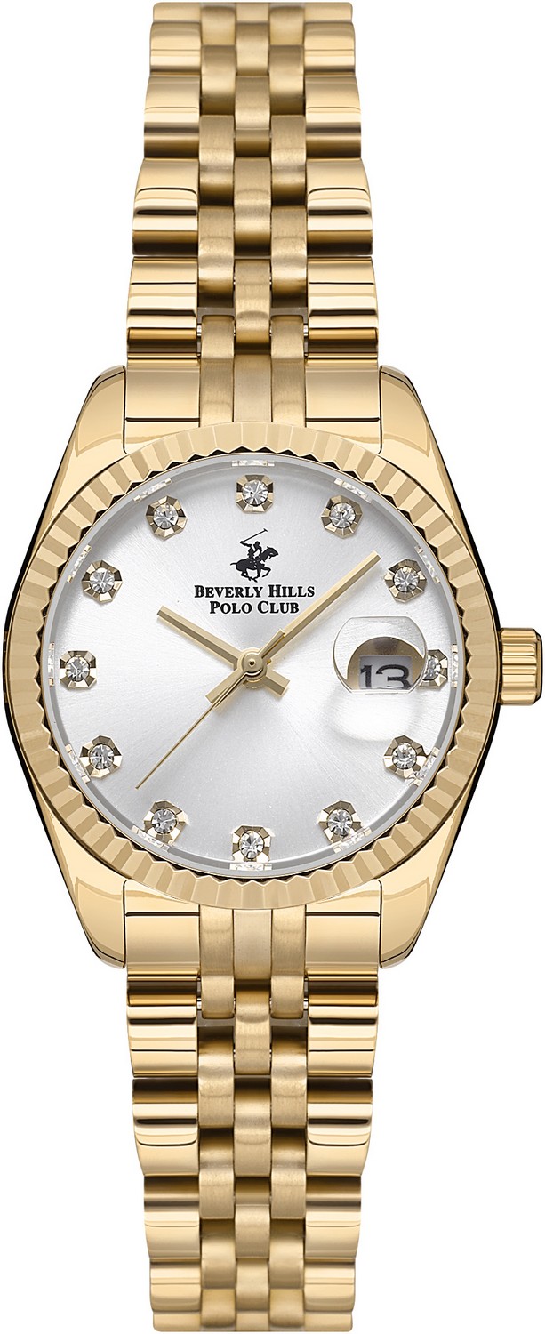 BEVERLY HILLS POLO CLUB  Женские часы, кварцевый механизм, сталь с покрытием, 28 мм