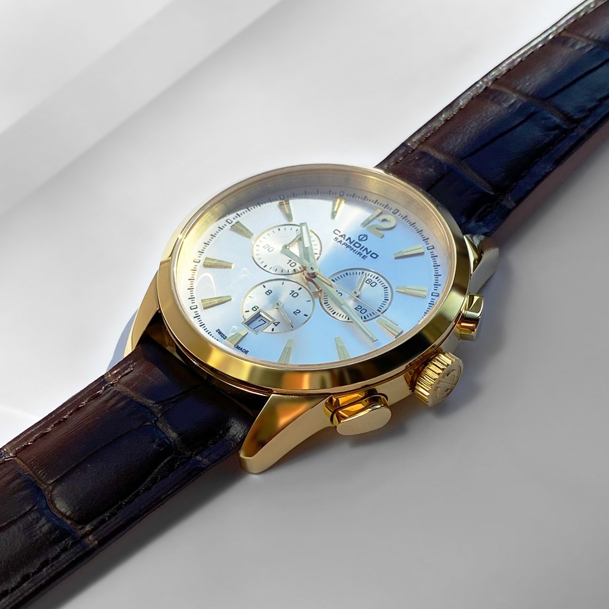 CANDINO  Мужские швейцарские часы, кварцевый механизм, сталь, 42,8 мм