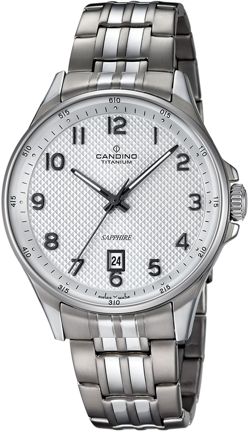 CANDINO  Мужские швейцарские часы, кварцевый механизм, титан, 41 мм
