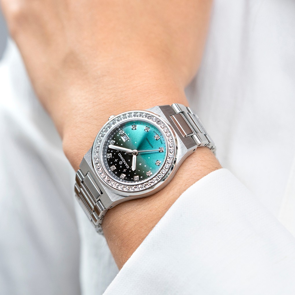 CANDINO  Женские швейцарские часы, кварцевый механизм, сталь, 34 мм