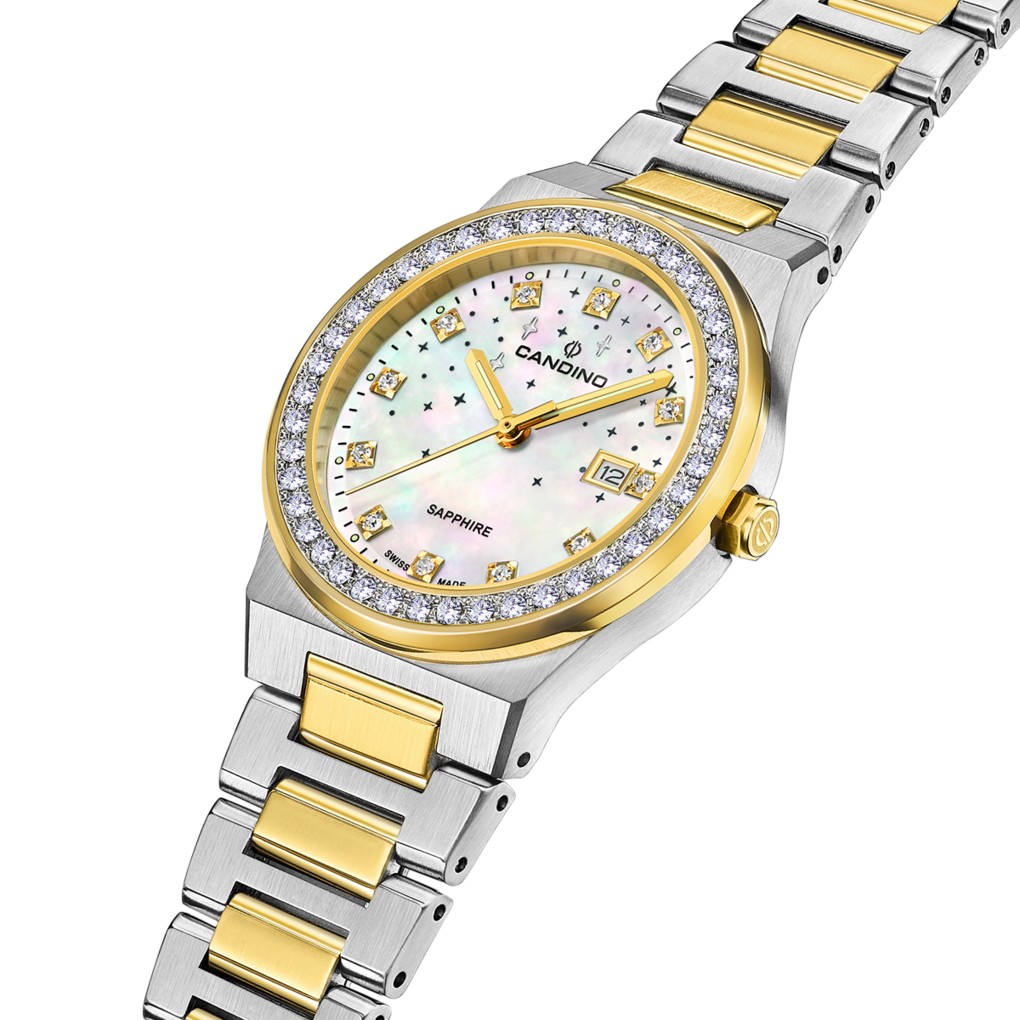 CANDINO  Женские швейцарские часы, кварцевый механизм, сталь с покрытием, 34 мм