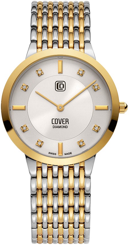 COVER  Женские швейцарские часы, кварцевый механизм, сталь с покрытием, 35 мм