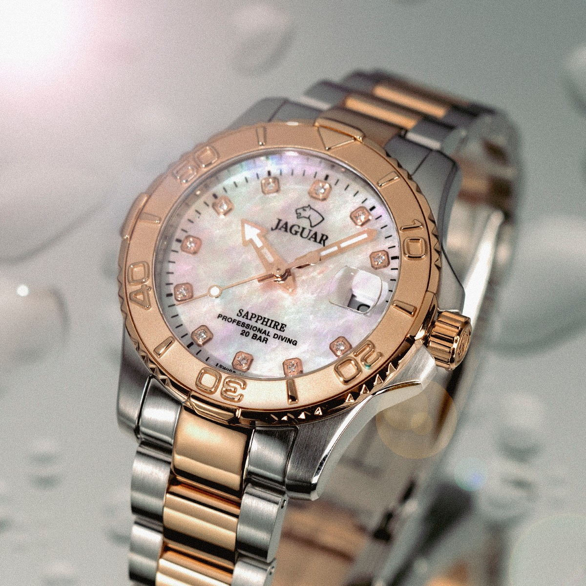 JAGUAR  Женские швейцарские часы, кварцевый механизм, сталь с покрытием, 34 мм