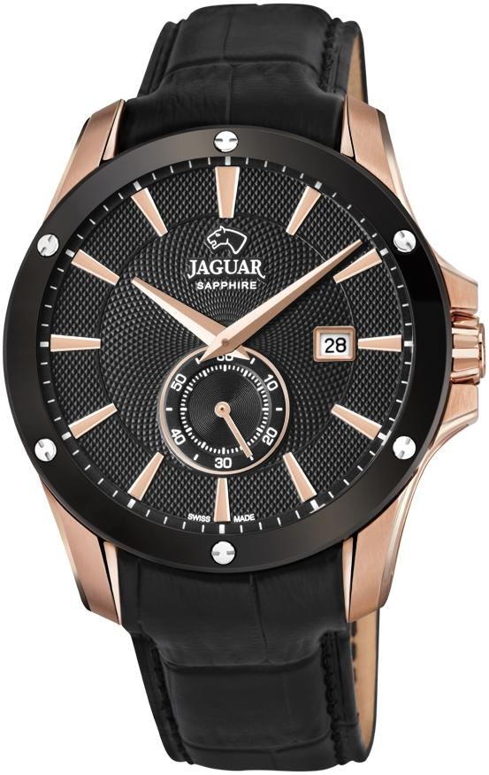 JAGUAR  Мужские швейцарские часы, кварцевый механизм, сталь с покрытием, 44 мм
