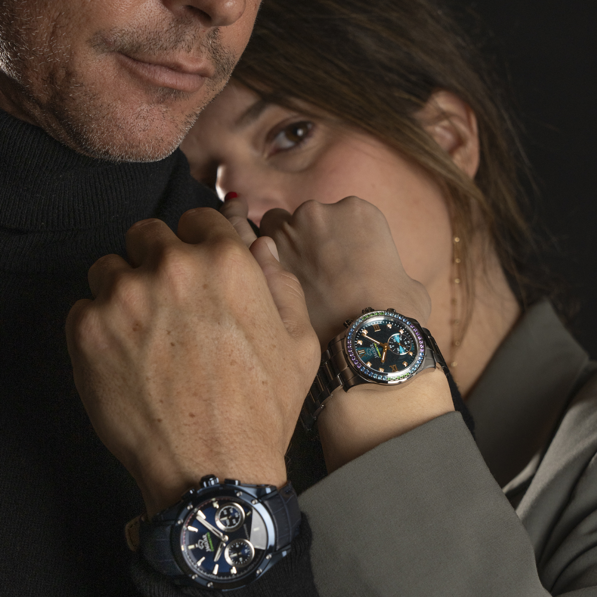 JAGUAR  Мужские швейцарские часы, гибридный механизм, сталь с покрытием, 45 мм