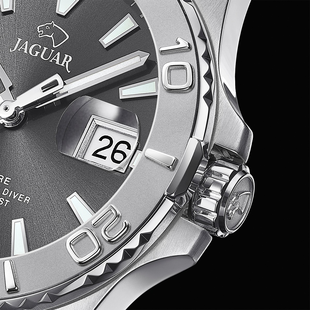 JAGUAR  Унисекс швейцарские часы, кварцевый механизм, сталь, 40 мм