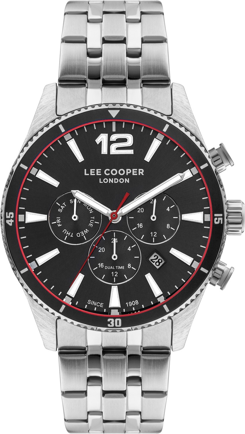 LEE COOPER  Мужские часы, кварцевый механизм, суперметалл, 44 мм