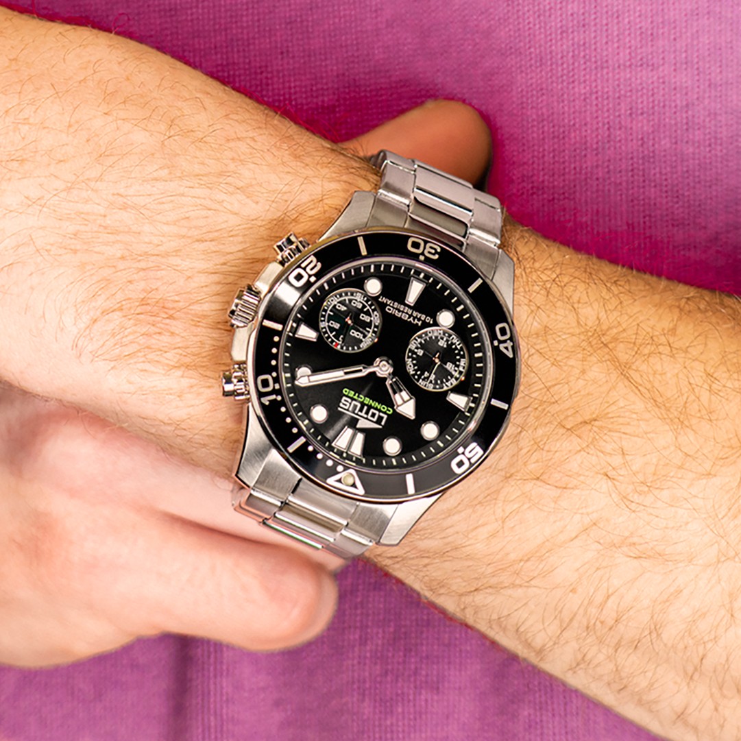 LOTUS  Мужские часы, гибридный механизм, сталь, 44,5 мм