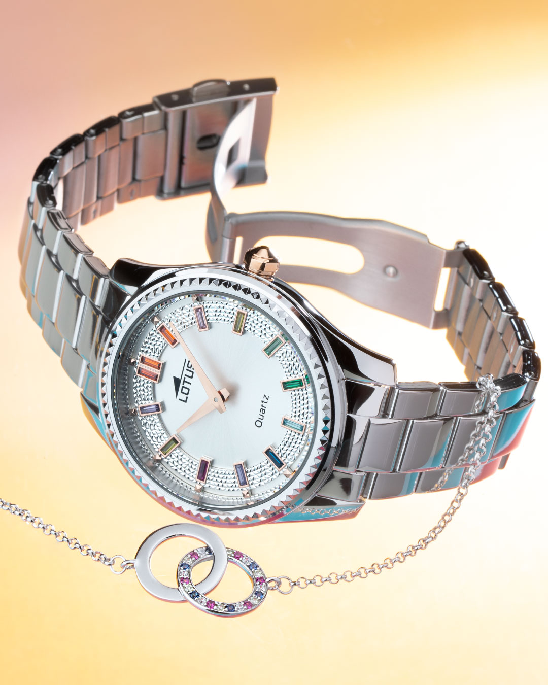 LOTUS  Женские часы, кварцевый механизм, сталь, 38 мм