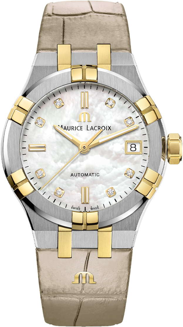 MAURICE LACROIX AIKON QUARTZ Женские швейцарские часы, автоматический механизм, сталь с покрытием, 35 мм