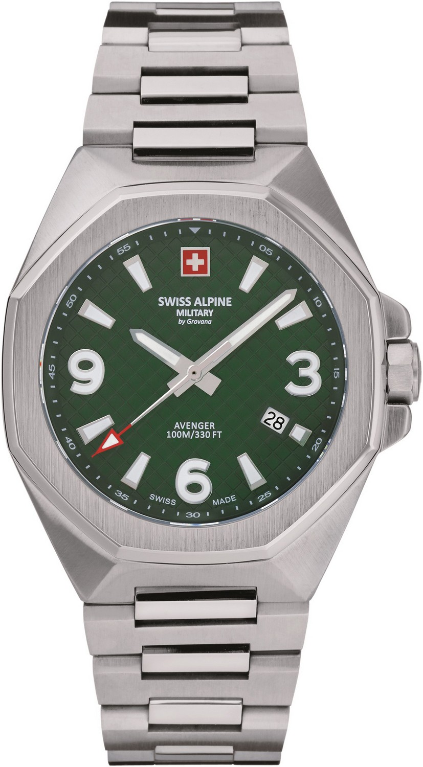 SWISS ALPINE MILITARY  Мужские швейцарские часы, кварцевый механизм, сталь, 42 мм