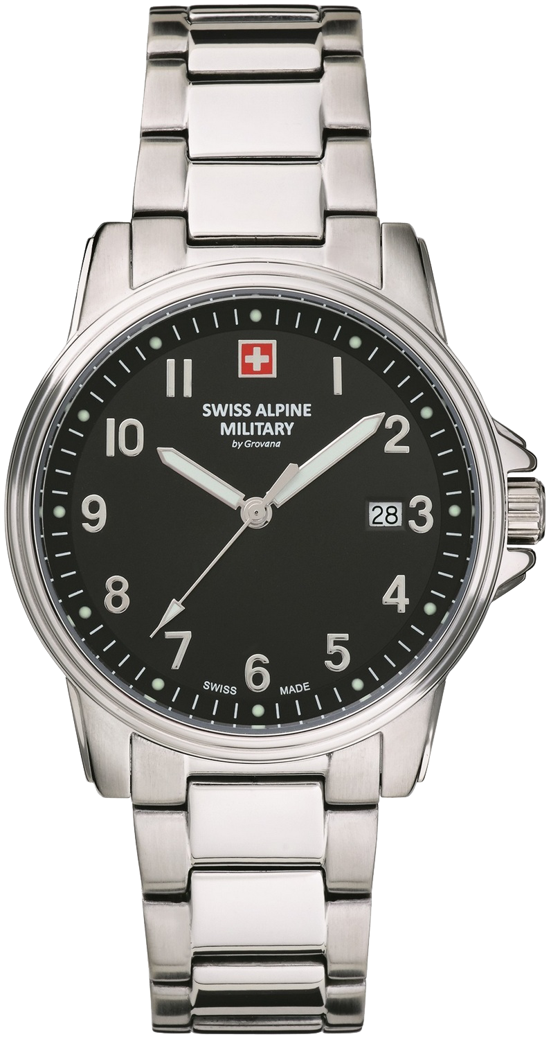 SWISS ALPINE MILITARY  Мужские швейцарские часы, кварцевый механизм, сталь, 40 мм