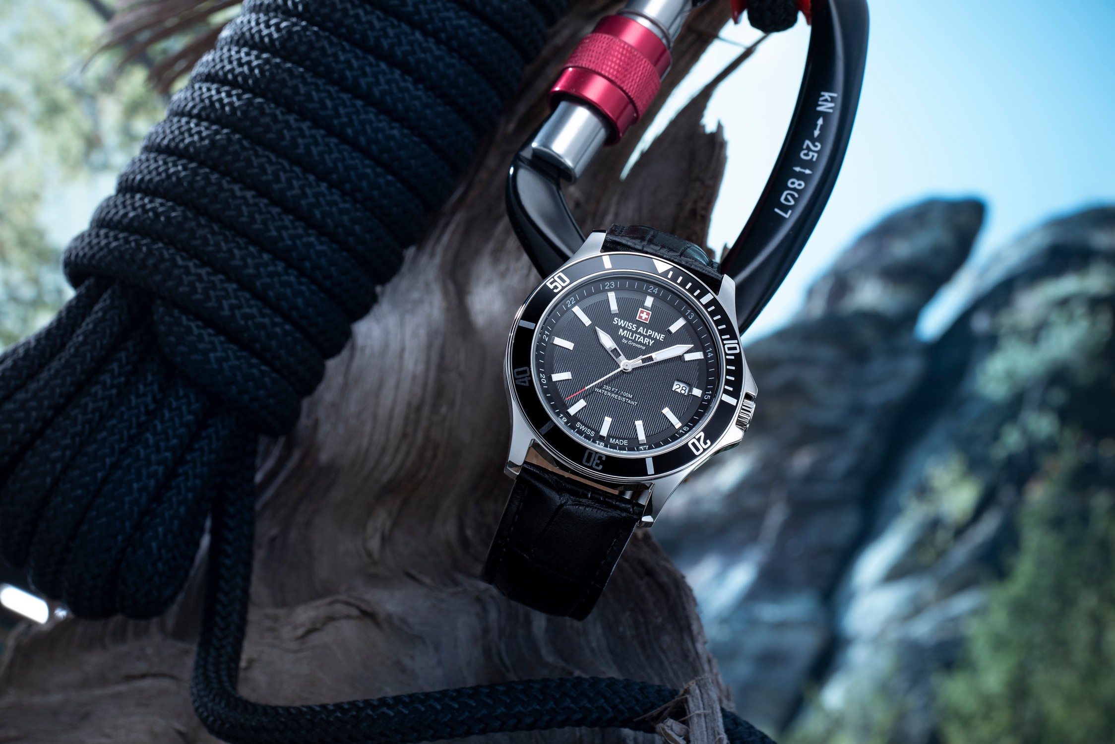 SWISS ALPINE MILITARY  Мужские швейцарские часы, кварцевый механизм, сталь, 42 мм