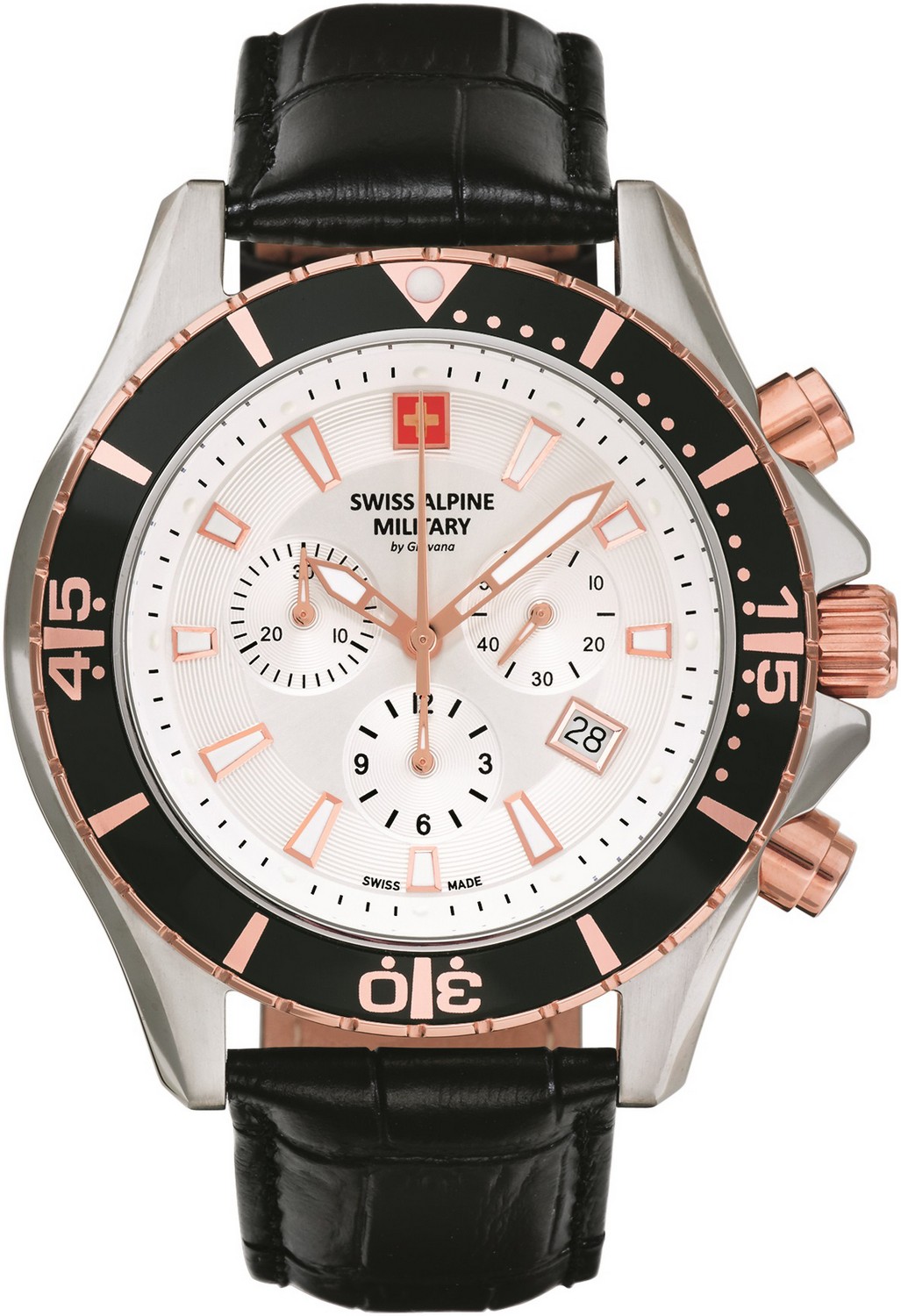 SWISS ALPINE MILITARY  Мужские швейцарские часы, кварцевый механизм, сталь с покрытием, 44 мм