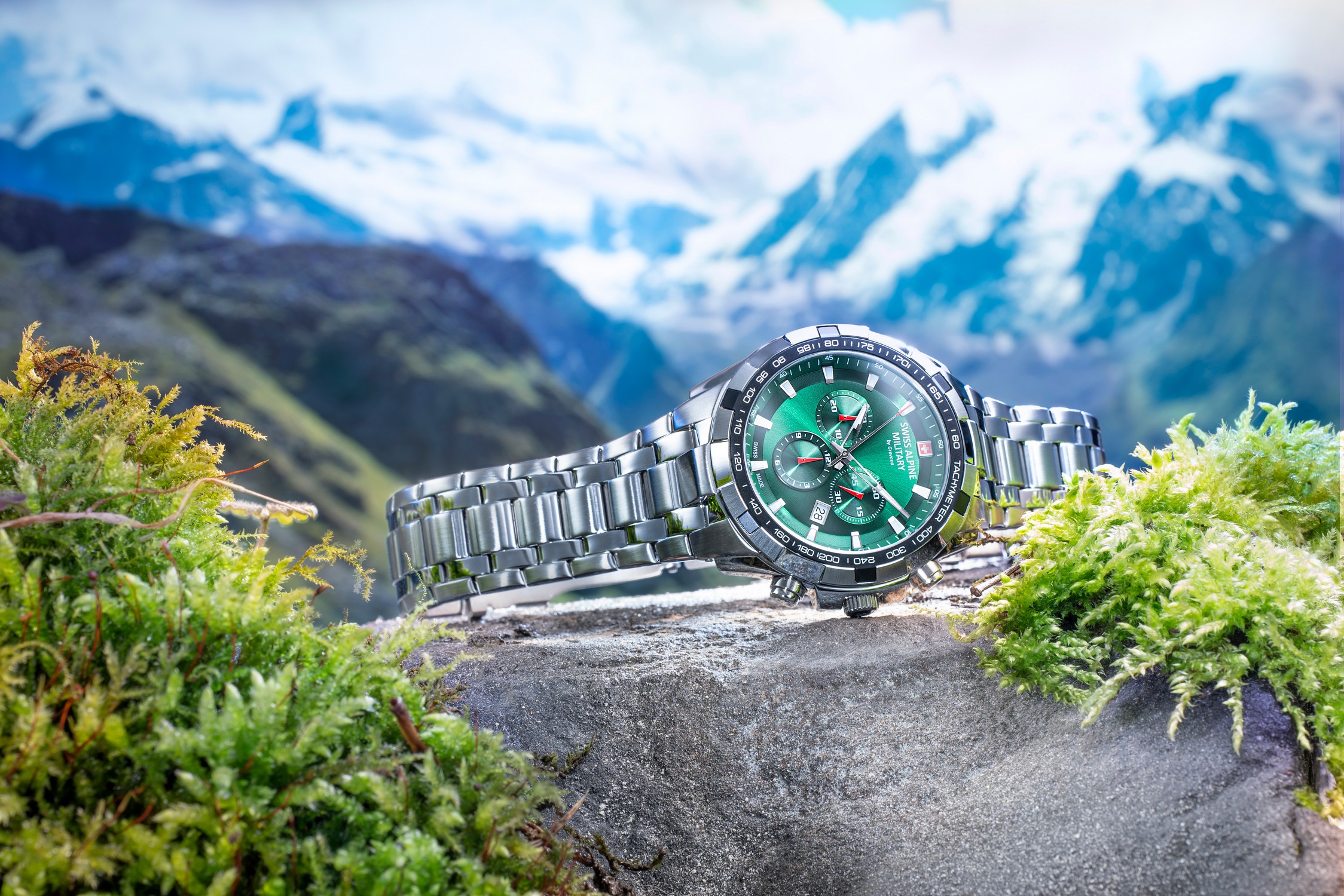 SWISS ALPINE MILITARY  Мужские швейцарские часы, кварцевый механизм, сталь, 46 мм